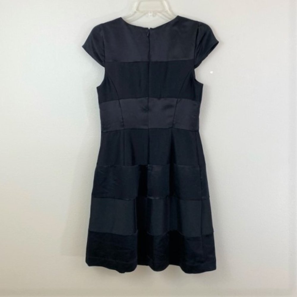 The Limited Black Satin Stripe Fit & Flare Dress - Picture 2 of 6